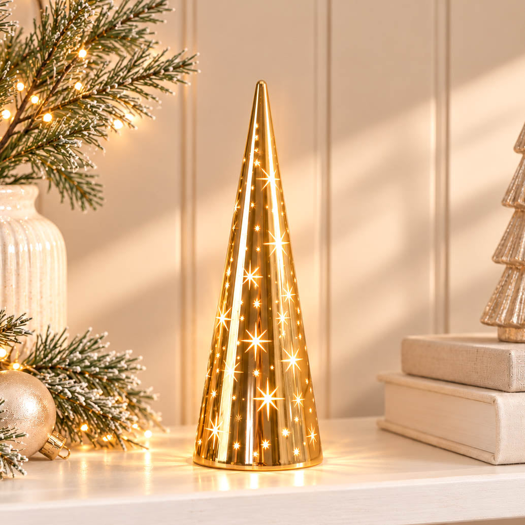 Gold Glass LED Tree