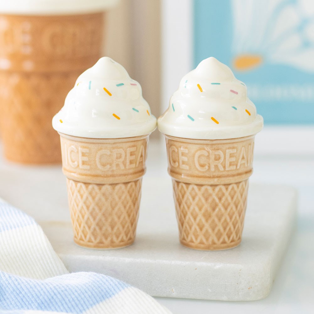 Ice Cream Cone Salt &amp; Pepper Shakers