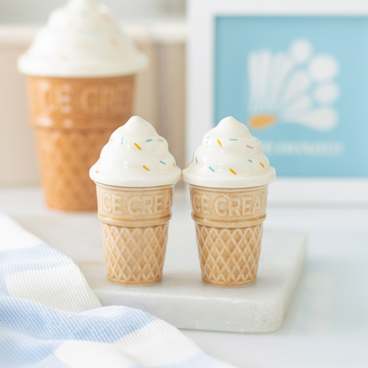 Ice Cream Cone Salt &amp; Pepper Shakers