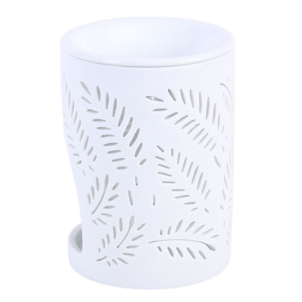 White Leafy Fern Cut Out Oil Burner &amp; Wax Warmer