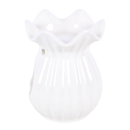 White Pleated Flare Oil Burner
