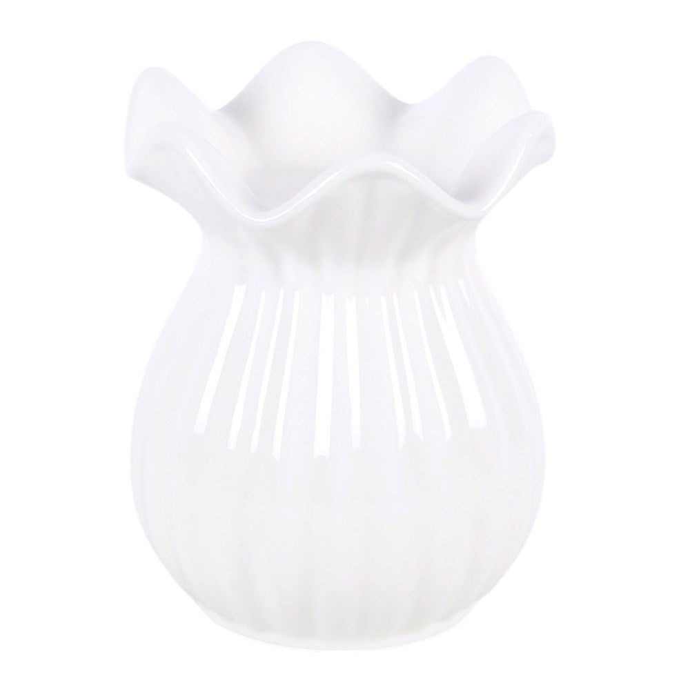 White Pleated Flare Oil Burner