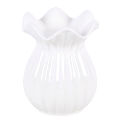 White Pleated Flare Oil Burner
