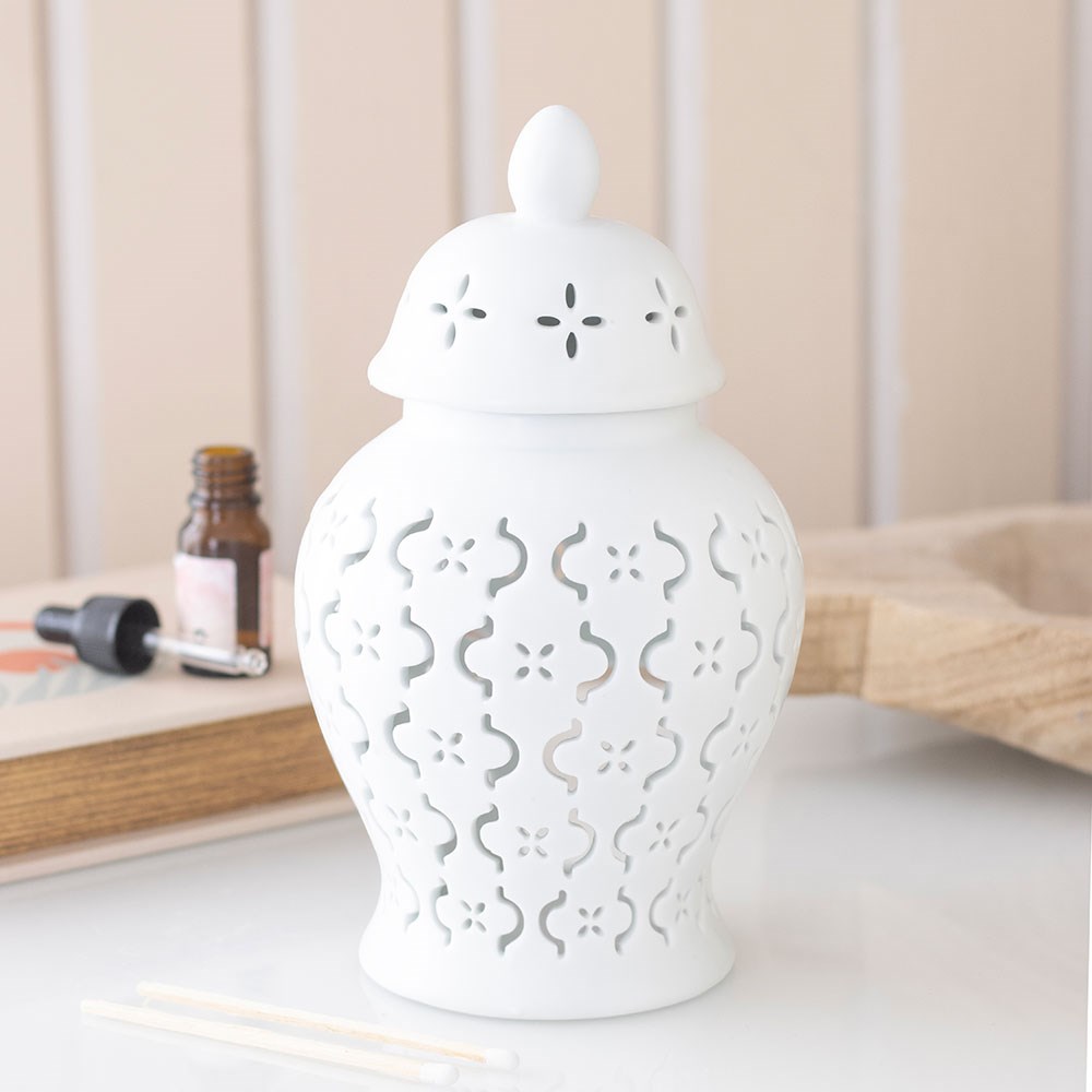 Moroccan Lantern Cut Out Oil Burner &amp; Wax Warmer