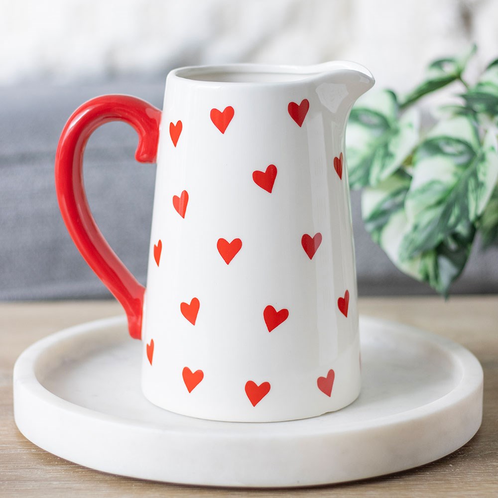 Love Heart Ceramic Jug Vase