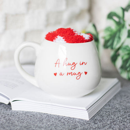 Hug In A Mug Heart Mug &amp; Socks Gift Set