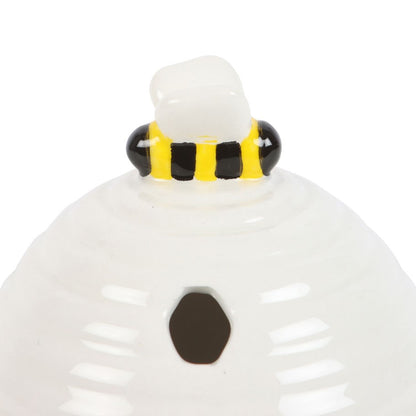 White Beehive Incense Cone Holder Set