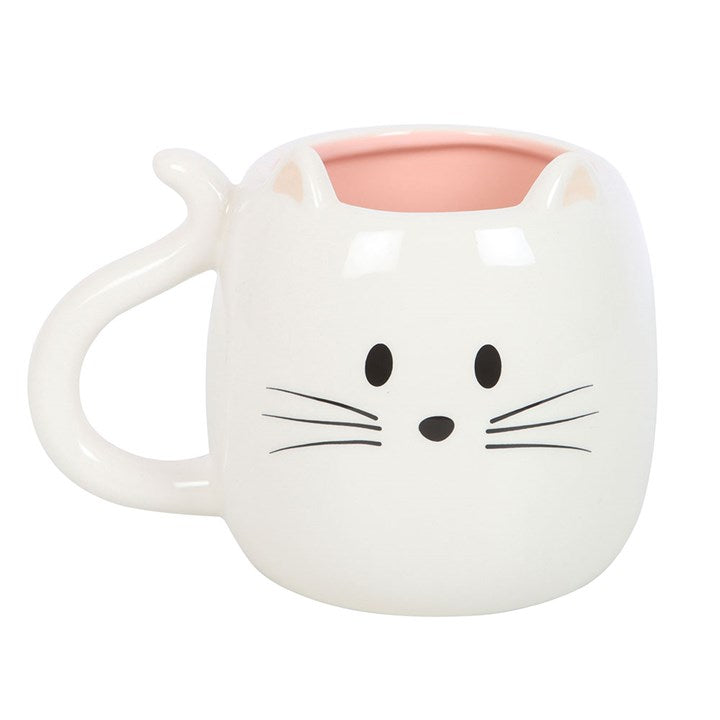 White Cat Shaped mug