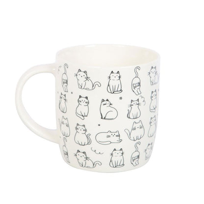 White Happy Cat Mug