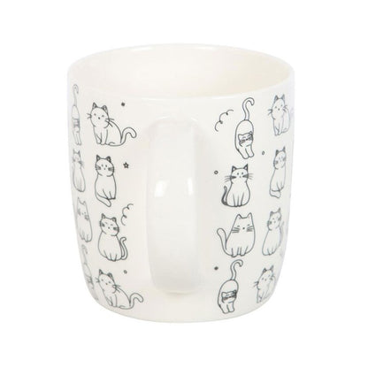 White Happy Cat Mug
