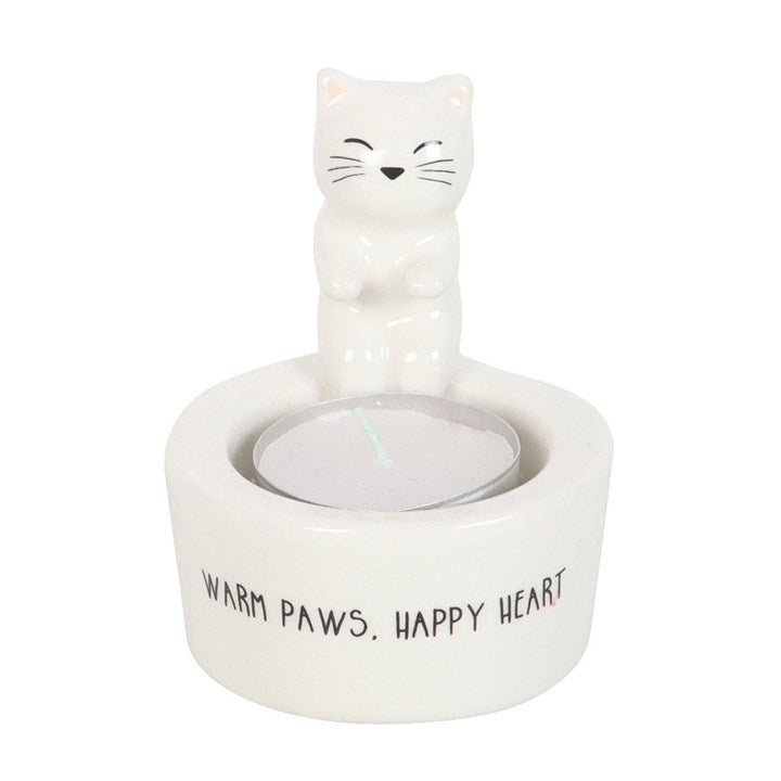 White Cat Tealight Holder