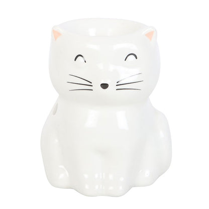 White Happy Cat Wax &amp; Oil Warmer