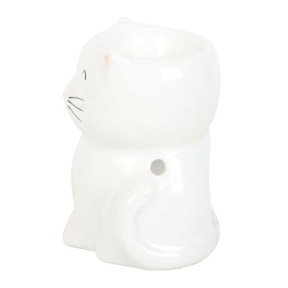 White Happy Cat Wax &amp; Oil Warmer