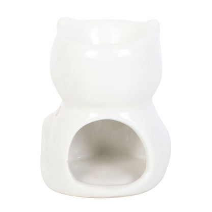 White Happy Cat Wax &amp; Oil Warmer