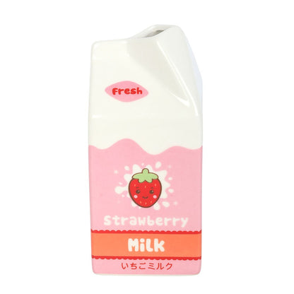 Strawberry Milk Carton Bud Vase