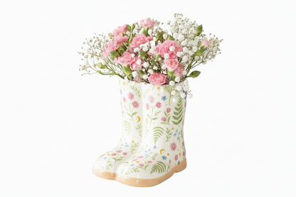 Luna Bloom Floral Print Welly Boot Planter