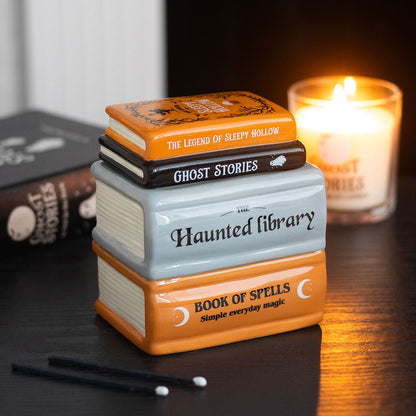 Haunted Library Book Stack Oil Burner &amp; Wax Warmer