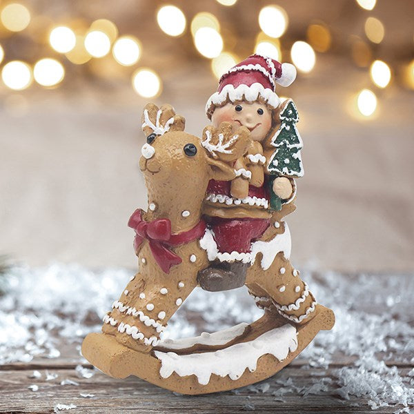 Small Gingerbread Snowman on Reindeer