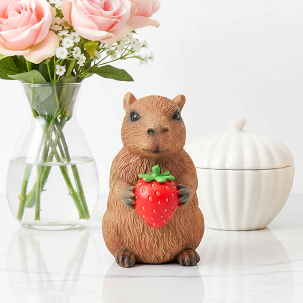 Happy Capybara Strawberry Ornament