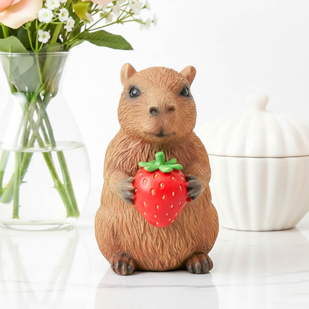 Happy Capybara Strawberry Ornament