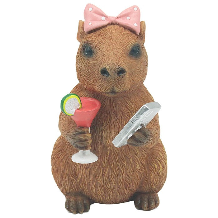 Happy Capybara Glam Girl Ornament