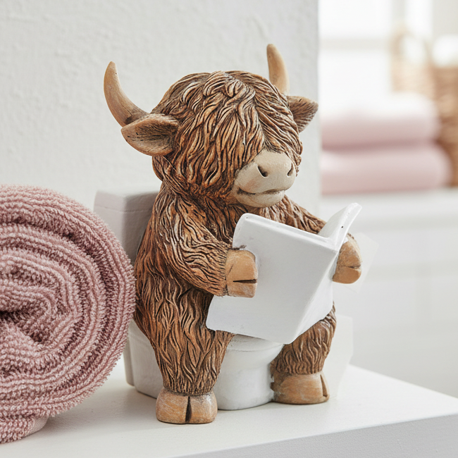 Reading on Loo Happy Highland Cow