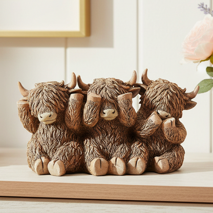 Three Wise Cows Highland Cow Trio