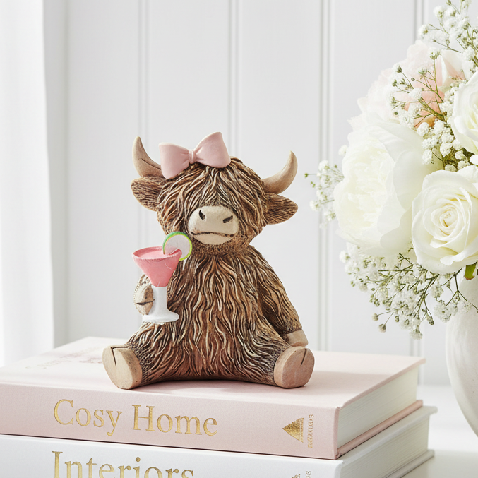 Happy Hour Happy Highland Cow Figurine