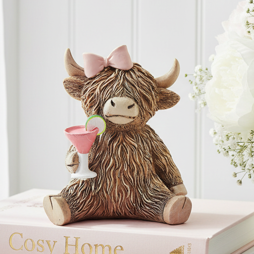 Happy Hour Happy Highland Cow Figurine