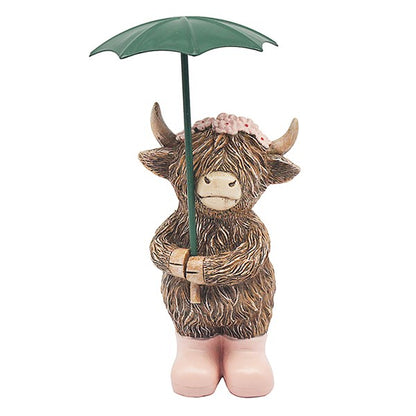 Rainy Days Girl Highland Cow