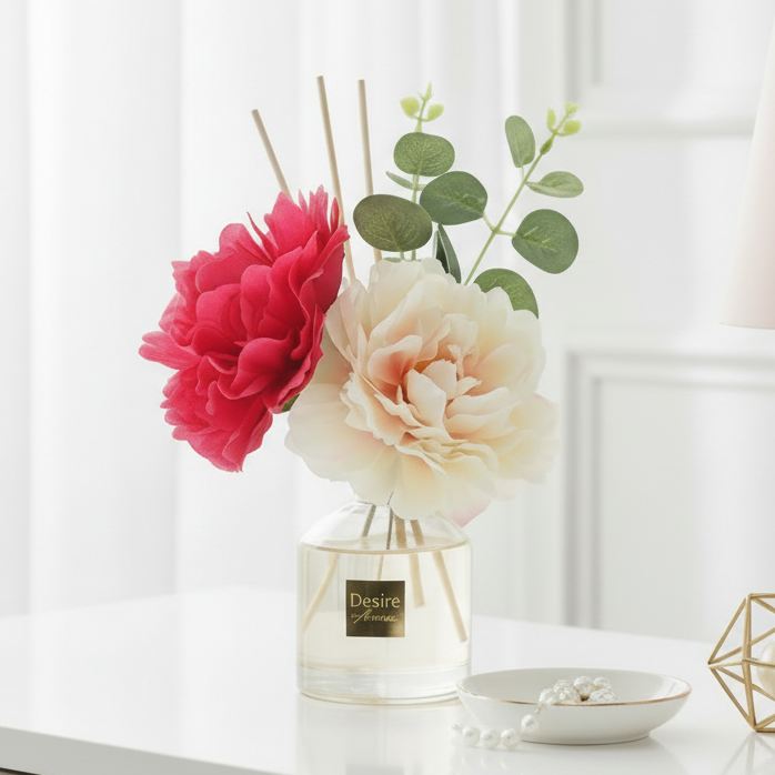 Red &amp; Pink Peony Reed Diffuser