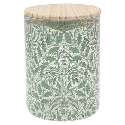 Green Leaf Glass Canister