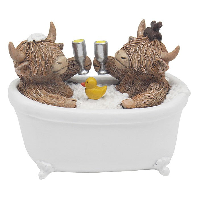 Bath Time Romance Highland Cow Couple
