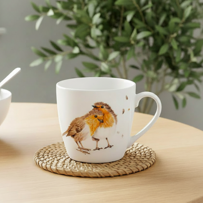 Robin Love Birds Breakfast Mug