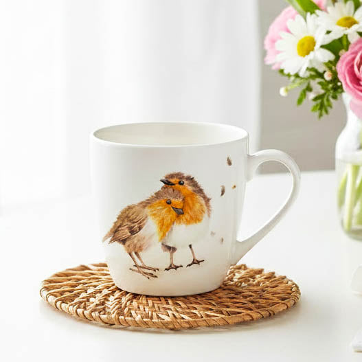 Robin Love Birds Breakfast Mug