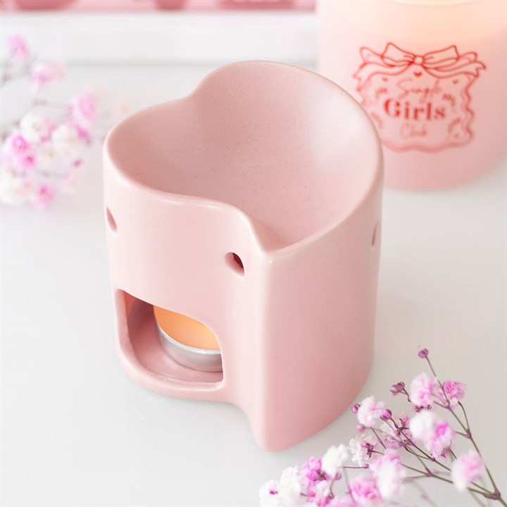 Small Pink Heart Oil Burner