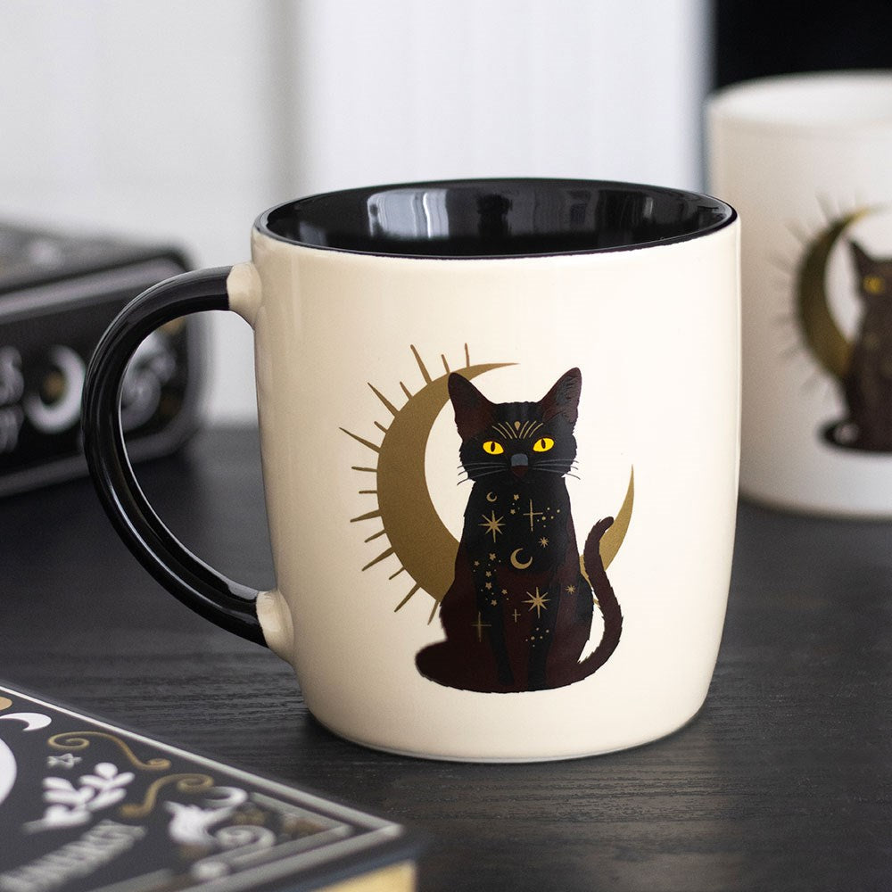 Sitting Black Cat Magick Mug