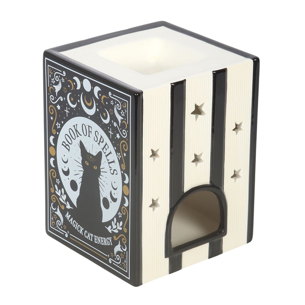 Black Cat Magick Book of Spells Oil Burner &amp; Wax Warmer