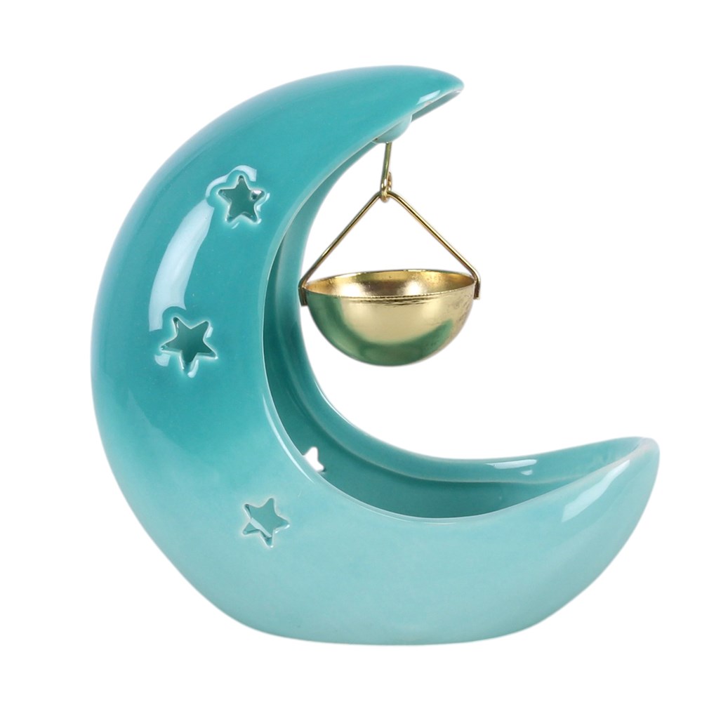 Blue Pastel Crescent Moon Oil Burner