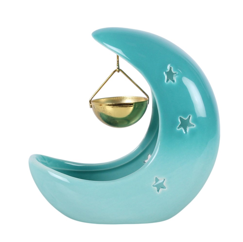 Blue Pastel Crescent Moon Oil Burner
