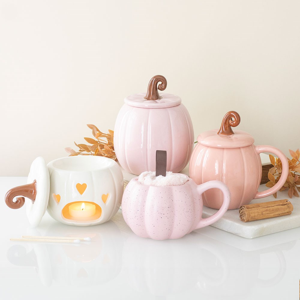 Pink Pumpkin Mug &amp; Socks Set