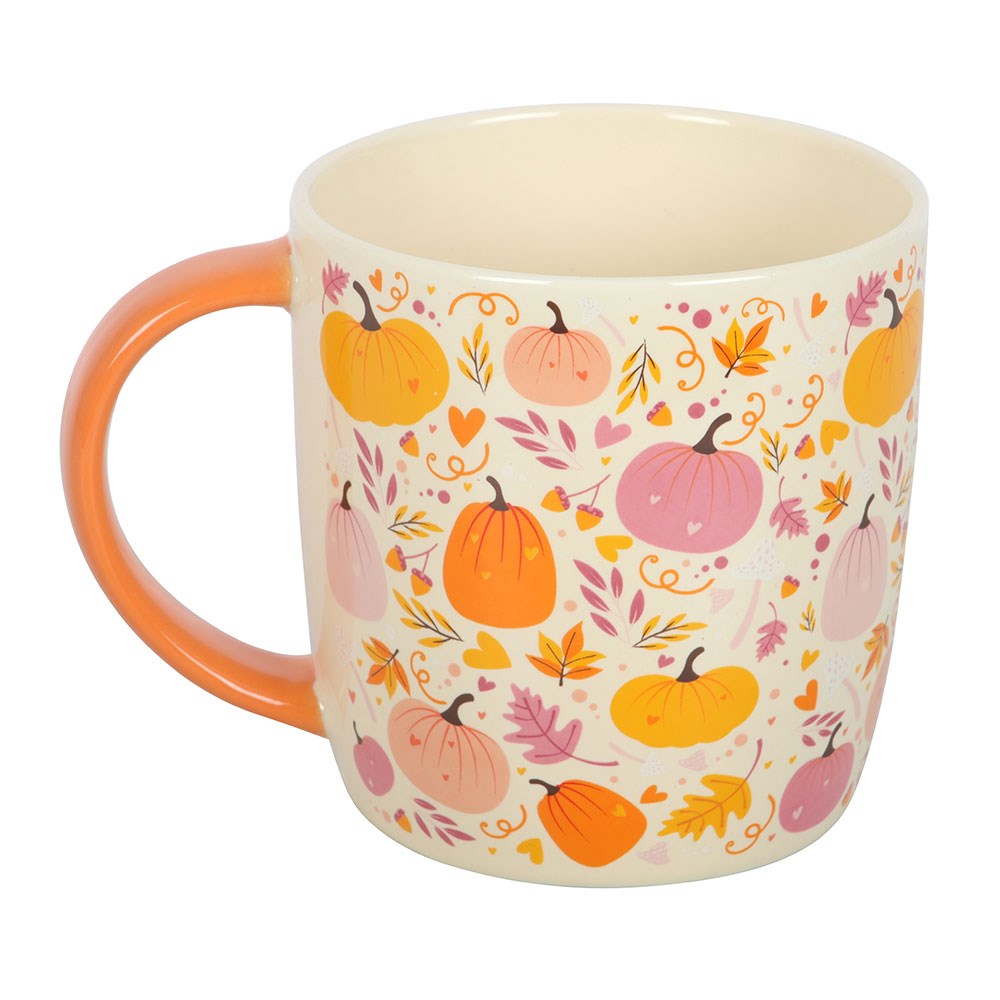 Pink &amp; Orange Pumpkin Print Mug