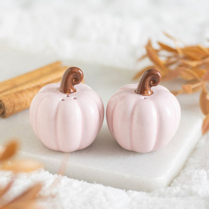 Pink Curly Pumpkin Salt &amp; Pepper Shakers