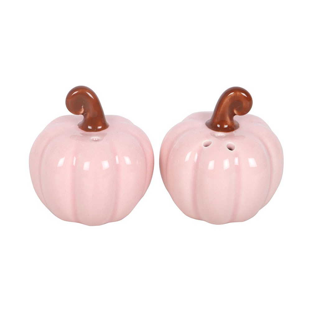 Pink Curly Pumpkin Salt &amp; Pepper Shakers