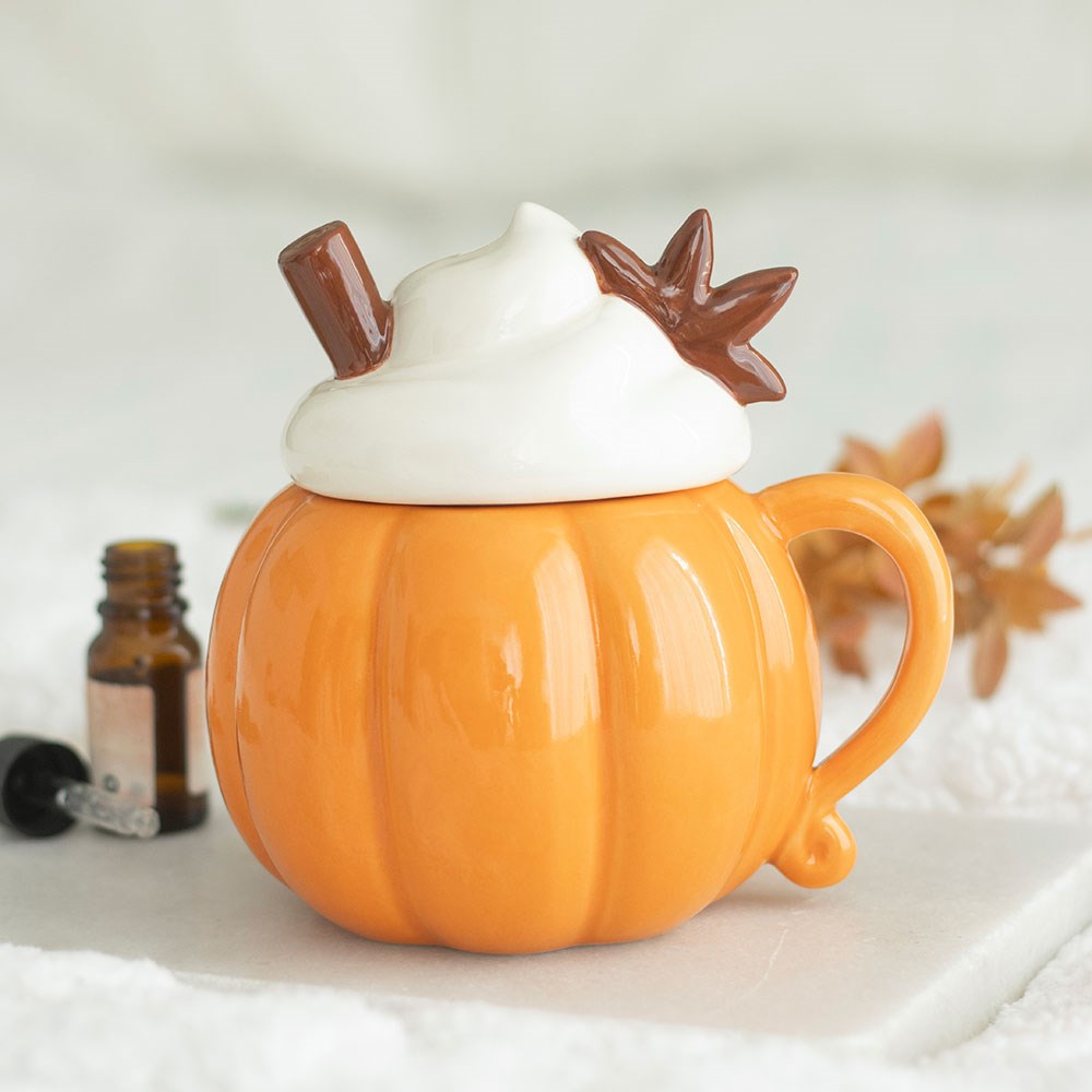 Pumpkin Cream Lidded Oil Burner &amp; Wax Warmer