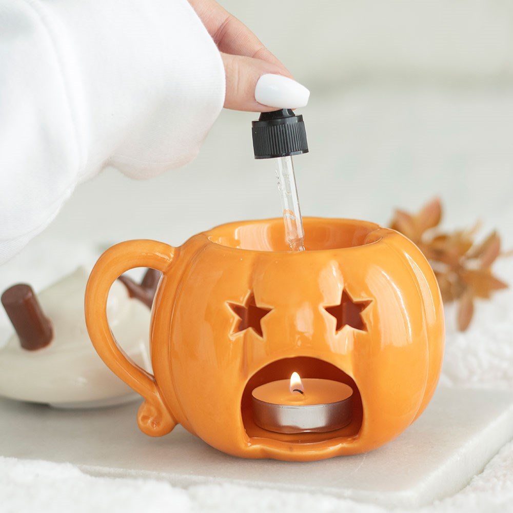 Pumpkin Cream Lidded Oil Burner &amp; Wax Warmer