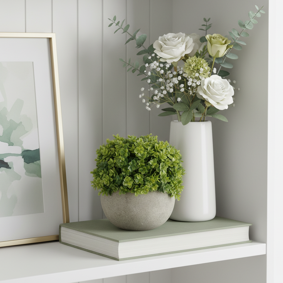Small Artificial Plant in Rustic Pot