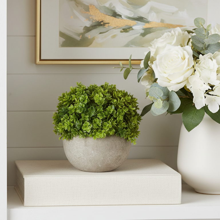 Small Artificial Plant in Rustic Pot