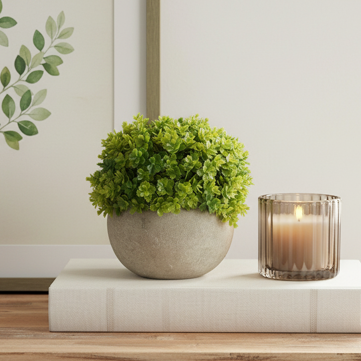 Small Artificial Plant in Rustic Pot
