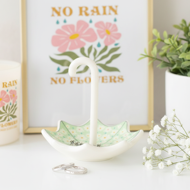 Floral Umbrella Trinket Dish